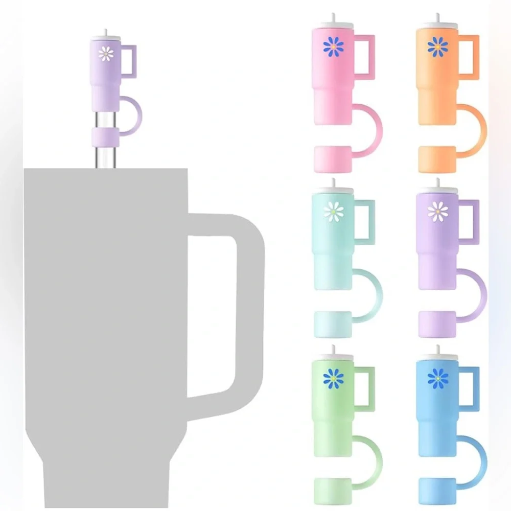 Straw Toppers - Multi Color (6 Pack) - Picture 1 of 5